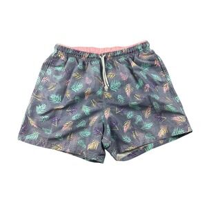 98 Coast Av Men Beach Trunks Shorts L Grey Tropical Palm Swim Spain Made Summer